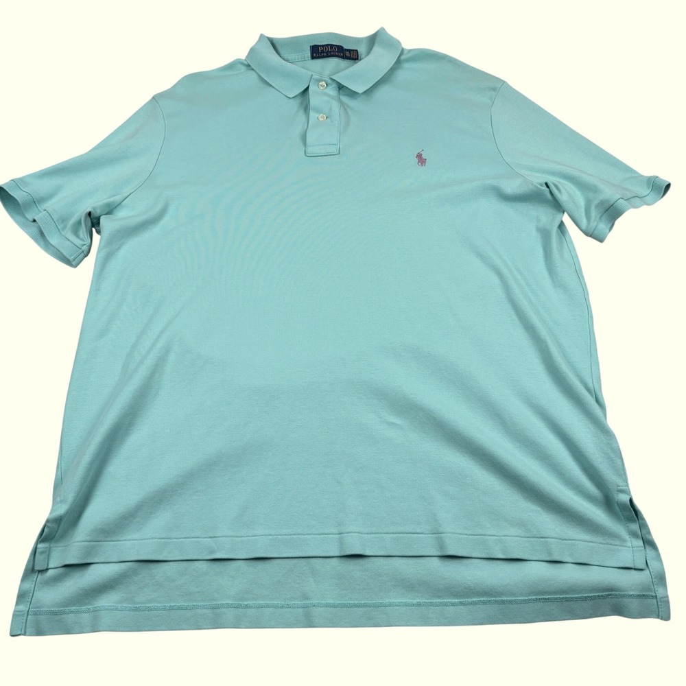 Polo Ralph Lauren Classic Fit Interlock Polo Shirt Mens XXL Mint Green